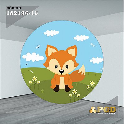 PAINEL REDONDO 1,5 x 1,5 MT -  tema - BOSQUE Modelo 16 TECIDO EM - HELANCA