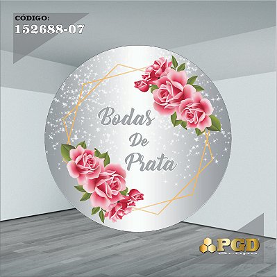 PAINEL REDONDO 1,5 x 1,5 MT -  tema - CASAMENTO Modelo 07 TECIDO EM - HELANCA