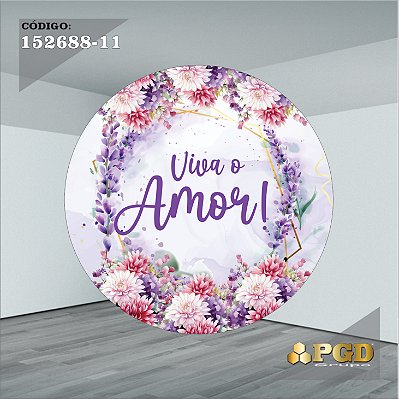 PAINEL REDONDO 1,5 x 1,5 MT -  tema - CASAMENTO Modelo 11 TECIDO EM - HELANCA