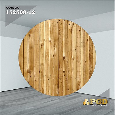 PAINEL REDONDO 1,5 x 1,5 MT -  tema - TRONCOS E MADEIRA Modelo 12 TECIDO EM - HELANCA