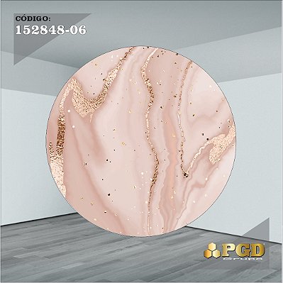 PAINEL REDONDO 1,5 x 1,5 MT -  tema - MARMORE Modelo 06 TECIDO EM - HELANCA