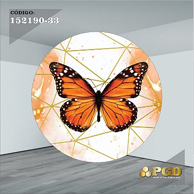 PAINEL REDONDO 1,5 x 1,5 MT -  tema - BORBOLETA Modelo 33 TECIDO EM - HELANCA