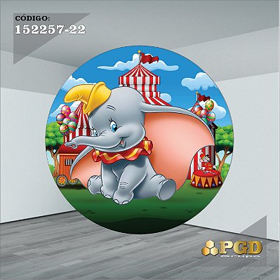 PAINEL REDONDO 1,5 x 1,5 MT -  tema - CIRCO  Modelo 22 TECIDO EM - HELANCA
