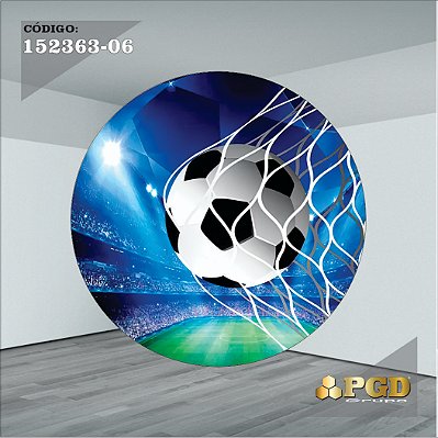 PAINEL REDONDO 1,5 x 1,5 MT -  tema - FUTEBOL GERAL Modelo 06 TECIDO EM - HELANCA