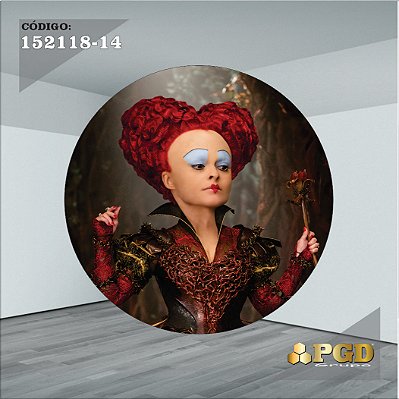 PAINEL REDONDO 1,5 x 1,5 MT -  tema - Alice no pais das maravilhas Modelo 14 TECIDO EM - HELANCA