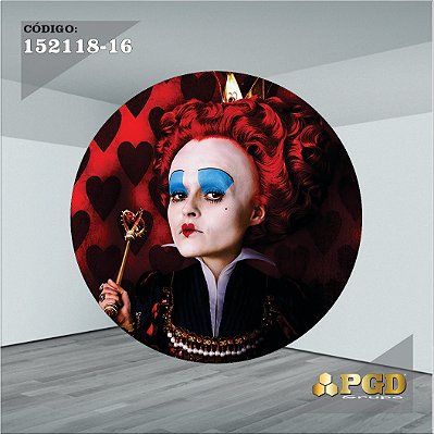 PAINEL REDONDO 1,5 x 1,5 MT -  tema - Alice no pais das maravilhas Modelo 16 TECIDO EM - HELANCA
