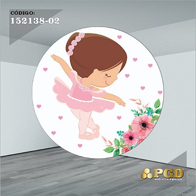 PAINEL REDONDO 1,5 x 1,5 MT -  tema - BAILARINA Modelo 02 TECIDO EM - HELANCA