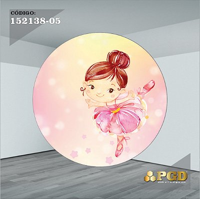 PAINEL REDONDO 1,5 x 1,5 MT -  tema - BAILARINA Modelo 05 TECIDO EM - HELANCA