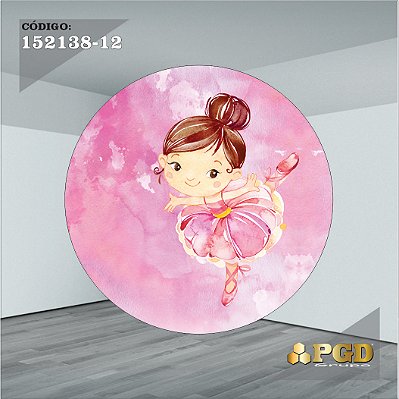 PAINEL REDONDO 1,5 x 1,5 MT -  tema - BAILARINA Modelo 12 TECIDO EM - HELANCA