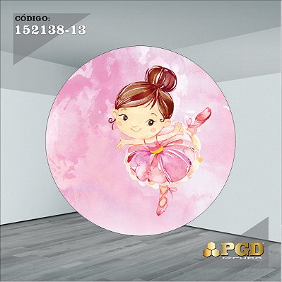PAINEL REDONDO 1,5 x 1,5 MT -  tema - BAILARINA Modelo 13 TECIDO EM - HELANCA