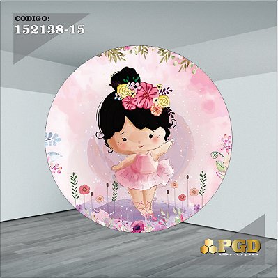 PAINEL REDONDO 1,5 x 1,5 MT -  tema - BAILARINA Modelo 15 TECIDO EM - HELANCA