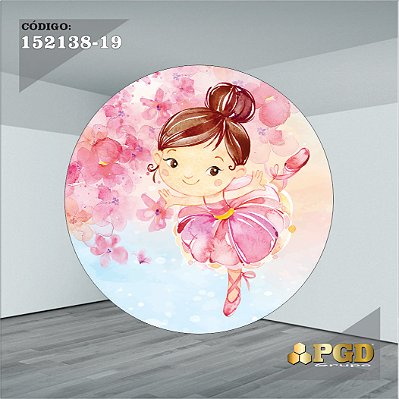 PAINEL REDONDO 1,5 x 1,5 MT -  tema - BAILARINA Modelo 19 TECIDO EM - HELANCA