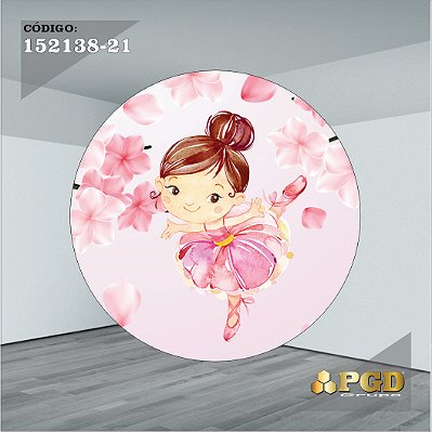 PAINEL REDONDO 1,5 x 1,5 MT -  tema - BAILARINA Modelo 21 TECIDO EM - HELANCA
