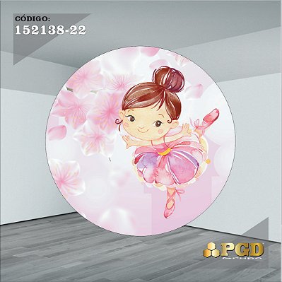 PAINEL REDONDO 1,5 x 1,5 MT -  tema - BAILARINA Modelo 22 TECIDO EM - HELANCA