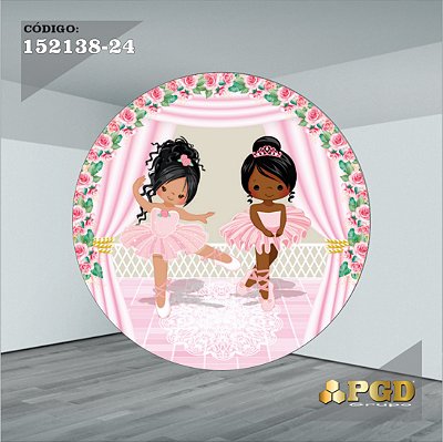 PAINEL REDONDO 1,5 x 1,5 MT -  tema - BAILARINA Modelo 24 TECIDO EM - HELANCA