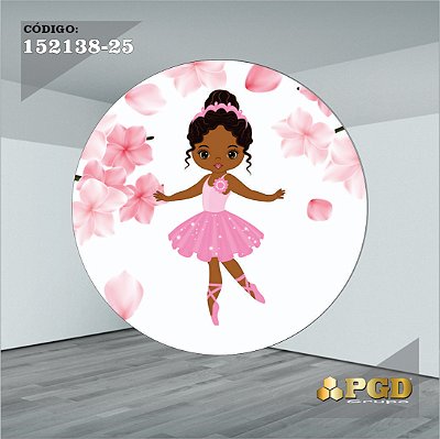 PAINEL REDONDO 1,5 x 1,5 MT -  tema - BAILARINA Modelo 25 TECIDO EM - HELANCA