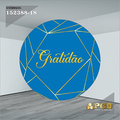 PAINEL REDONDO 1,5 x 1,5 MT -  tema - GRATIDÃO Modelo 18 TECIDO EM - HELANCA