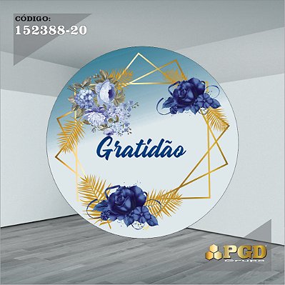 PAINEL REDONDO 1,5 x 1,5 MT -  tema - GRATIDÃO Modelo 20 TECIDO EM - HELANCA