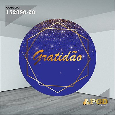 PAINEL REDONDO 1,5 x 1,5 MT -  tema - GRATIDÃO Modelo 23 TECIDO EM - HELANCA