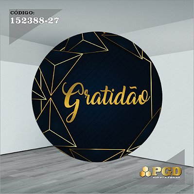 PAINEL REDONDO 1,5 x 1,5 MT -  tema - GRATIDÃO Modelo 27 TECIDO EM - HELANCA