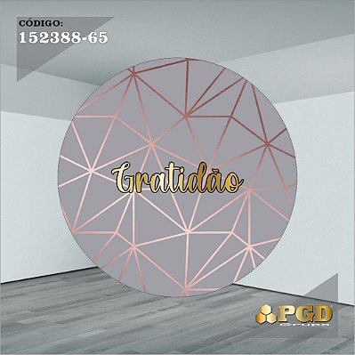 PAINEL REDONDO 1,5 x 1,5 MT -  tema - GRATIDÃO Modelo 65 TECIDO EM - HELANCA