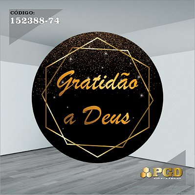 PAINEL REDONDO 1,5 x 1,5 MT -  tema - GRATIDÃO Modelo 74 TECIDO EM - HELANCA