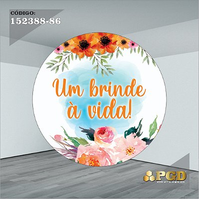 PAINEL REDONDO 1,5 x 1,5 MT -  tema - GRATIDÃO Modelo 86 TECIDO EM - HELANCA