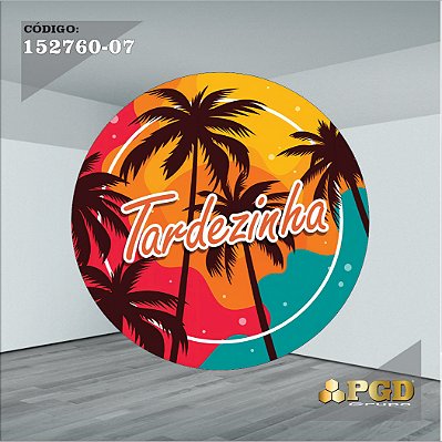 PAINEL REDONDO 1,5 x 1,5 MT -  tema - Tardezinha  Modelo 07 TECIDO EM - HELANCA