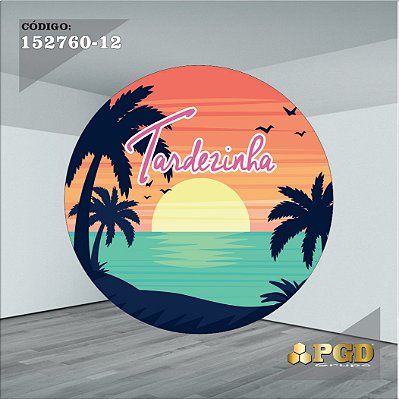 PAINEL REDONDO 1,5 x 1,5 MT -  tema - Tardezinha  Modelo 12 TECIDO EM - HELANCA