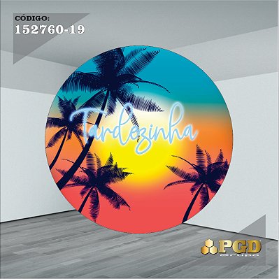 PAINEL REDONDO 1,5 x 1,5 MT -  tema - Tardezinha  Modelo 19 TECIDO EM - HELANCA