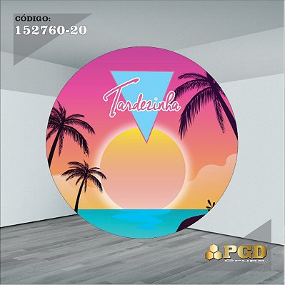 PAINEL REDONDO 1,5 x 1,5 MT -  tema - Tardezinha  Modelo 20 TECIDO EM - HELANCA
