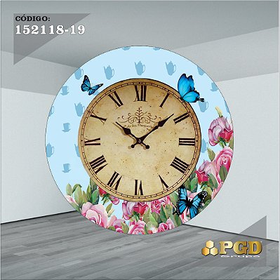 PAINEL REDONDO 1,5 x 1,5 MT -  tema - Alice no pais das maravilhas Modelo 19 TECIDO EM - HELANCA
