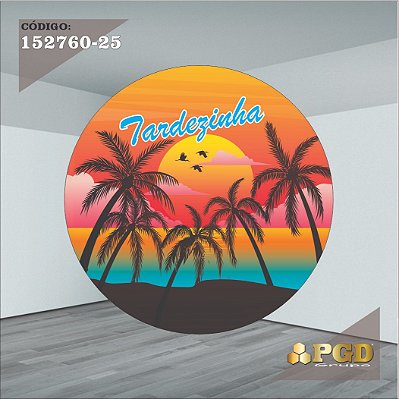 PAINEL REDONDO 1,5 x 1,5 MT -  tema - Tardezinha  Modelo 25 TECIDO EM - HELANCA