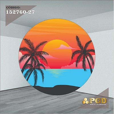 PAINEL REDONDO 1,5 x 1,5 MT -  tema - Tardezinha  Modelo 27 TECIDO EM - HELANCA