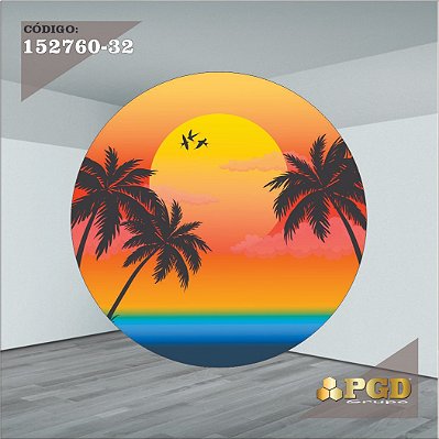 PAINEL REDONDO 1,5 x 1,5 MT -  tema - Tardezinha  Modelo 32 TECIDO EM - HELANCA