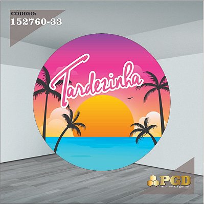 PAINEL REDONDO 1,5 x 1,5 MT -  tema - Tardezinha  Modelo 33 TECIDO EM - HELANCA