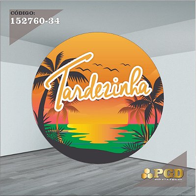 PAINEL REDONDO 1,5 x 1,5 MT -  tema - Tardezinha  Modelo 34 TECIDO EM - HELANCA