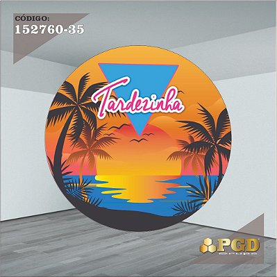 PAINEL REDONDO 1,5 x 1,5 MT -  tema - Tardezinha  Modelo 35 TECIDO EM - HELANCA