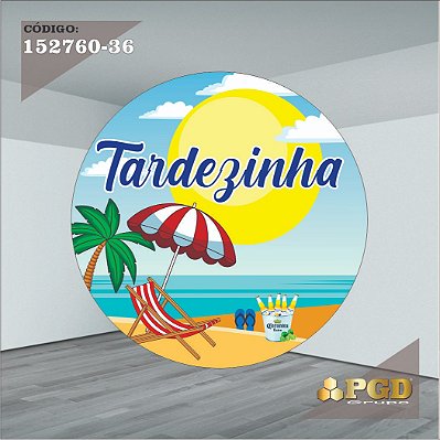 PAINEL REDONDO 1,5 x 1,5 MT -  tema - Tardezinha  Modelo 36 TECIDO EM - HELANCA