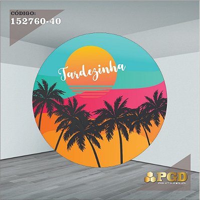 PAINEL REDONDO 1,5 x 1,5 MT -  tema - Tardezinha  Modelo 40 TECIDO EM - HELANCA