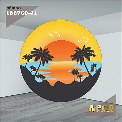 PAINEL REDONDO 1,5 x 1,5 MT -  tema - Tardezinha  Modelo 41 TECIDO EM - HELANCA