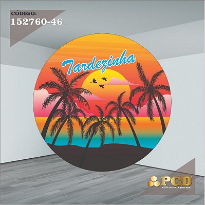PAINEL REDONDO 1,5 x 1,5 MT -  tema - Tardezinha  Modelo 46 TECIDO EM - HELANCA
