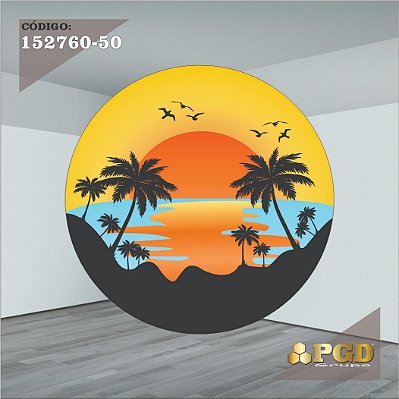 PAINEL REDONDO 1,5 x 1,5 MT -  tema - Tardezinha  Modelo 50 TECIDO EM - HELANCA