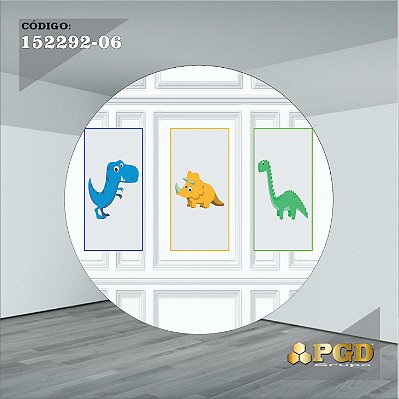 PAINEL REDONDO 1,5 x 1,5 MT -  tema - DINO BABY Modelo 06 TECIDO EM - HELANCA