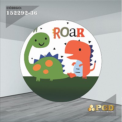 PAINEL REDONDO 1,5 x 1,5 MT -  tema - DINO BABY Modelo 36 TECIDO EM - HELANCA