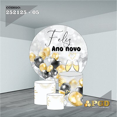 KIT VESTE FACIL P,M,G E PAINEL 1,5 x 1,5 tema - Ano Novo  Modelo 05 TECIDO EM - HELANCA