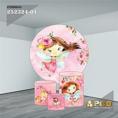 KIT VESTE FACIL P,M,G E PAINEL 1,5 x 1,5 tema - Fada Modelo 02 TECIDO EM - HELANCA