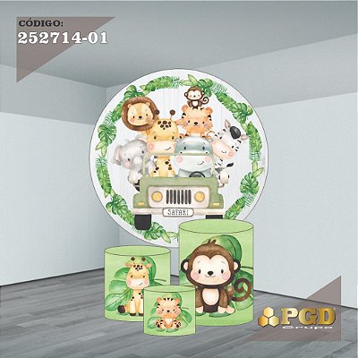 KIT VESTE FACIL P,M,G E PAINEL 1,5 x 1,5 tema - SAFARI Modelo 01 TECIDO EM - HELANCA