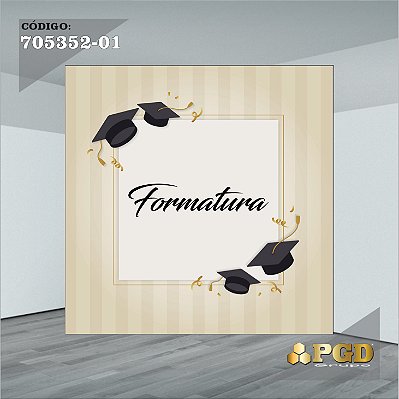 PAINEL RETANGULAR 4,00 X 2,48 MT tema - Formatura Modelo 01 TECIDO EM - MICRO LIGHT