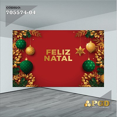 PAINEL RETANGULAR 4,00 X 2,48 MT tema - Natal Modelo 04 TECIDO EM - MICRO LIGHT